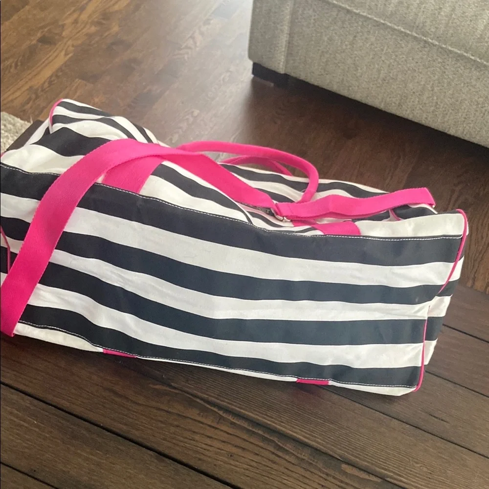 Victoria's Secret Striped Tote Bag with Pink Accents with tag
